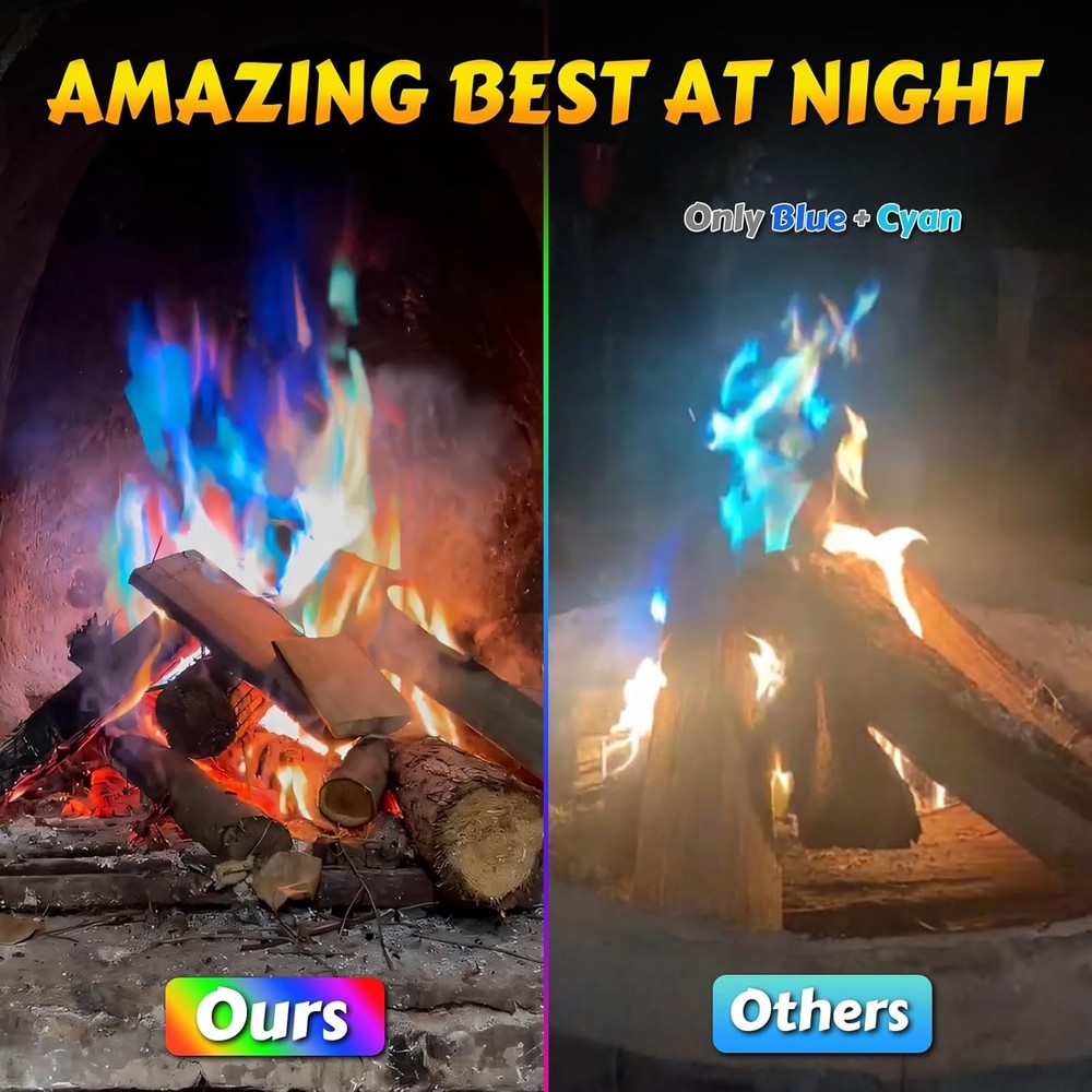 (6 Pack) Magic Campfire Fire Color Changing Packets for Fire Pit, Indoor/Outdoor