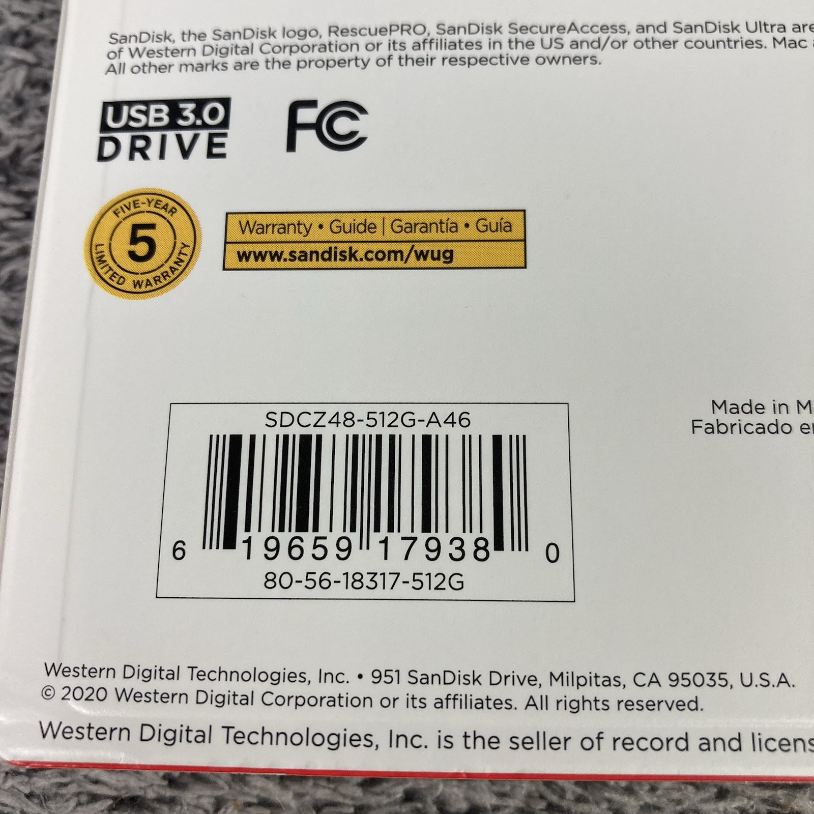 SanDisk Ultra 512 GB USB 3.0 USB Flash Drive Speed up to 130MBs New