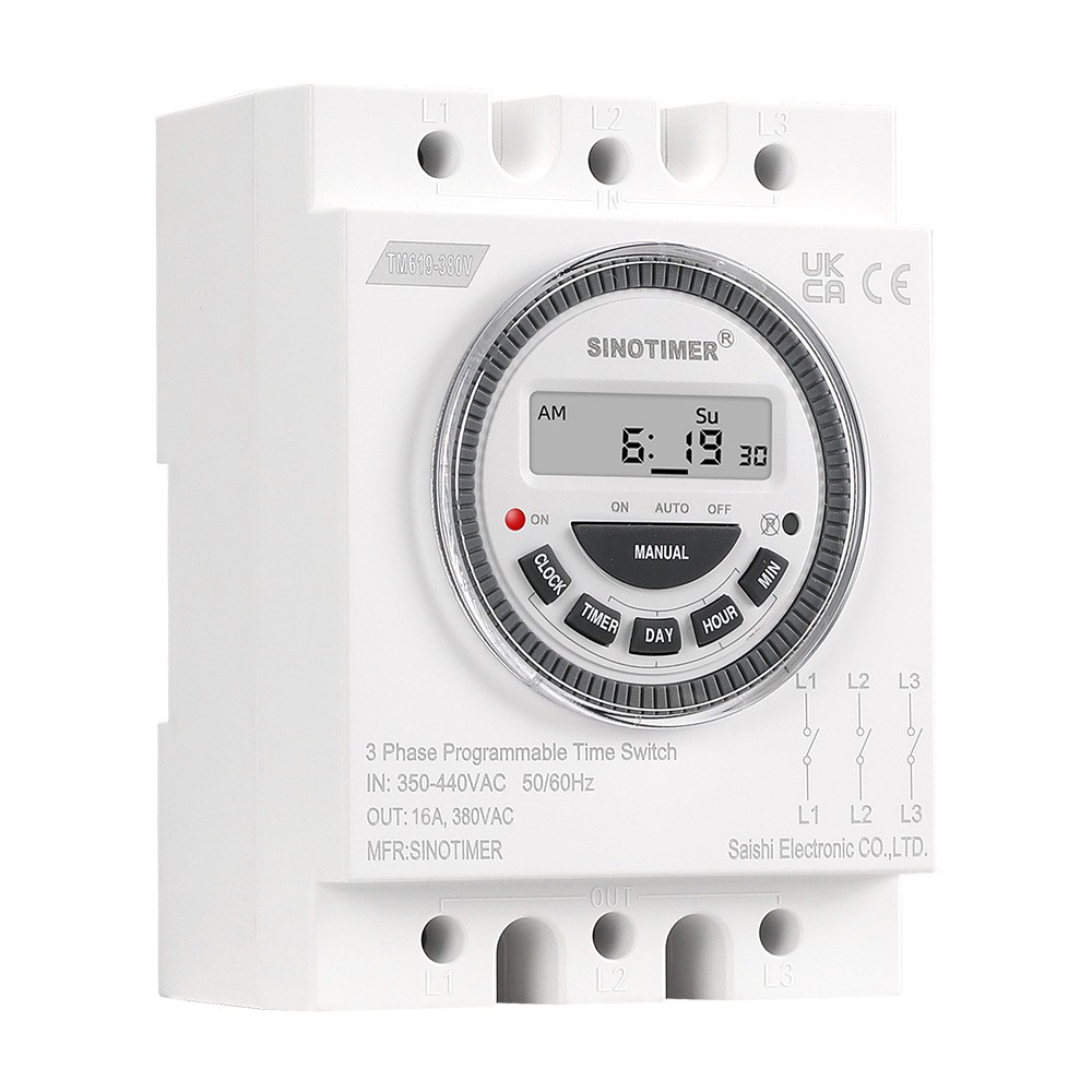 New TM619-380V 3 Phases Backlight 7 Days Programmable Timer Switch Time Relay