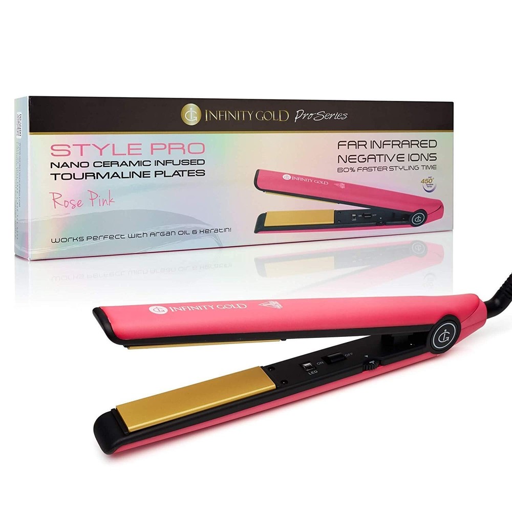Ceramic straightening Iron 1", Pink Open Box