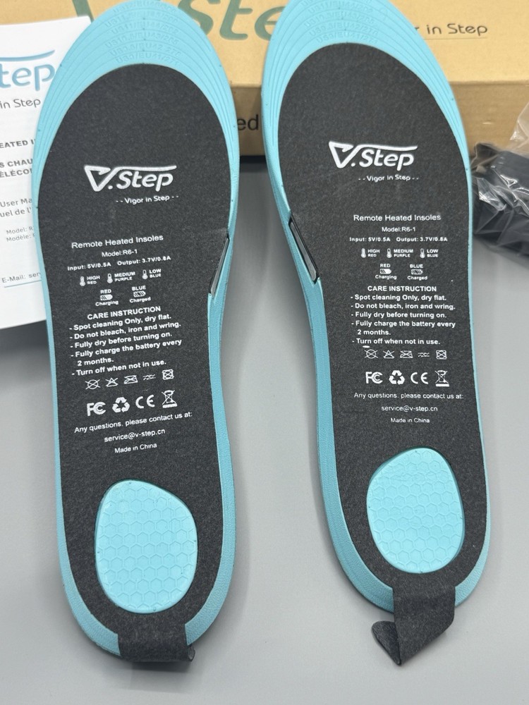 V.Step Heated Chargeable Insoles With Remote Model R6-1 Size Large