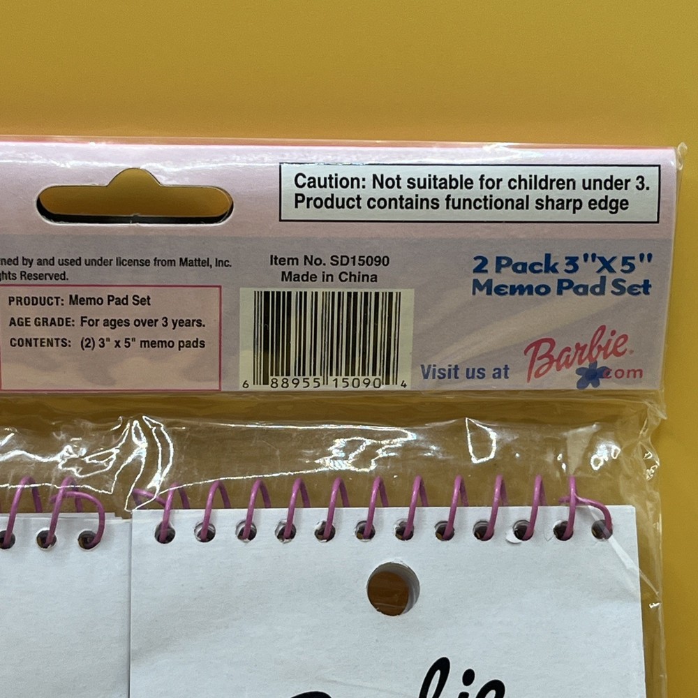 Barbie Memo Pads (Assorted 2 Pack) - Assorted Barbie Spiral Notepad Toy 2003