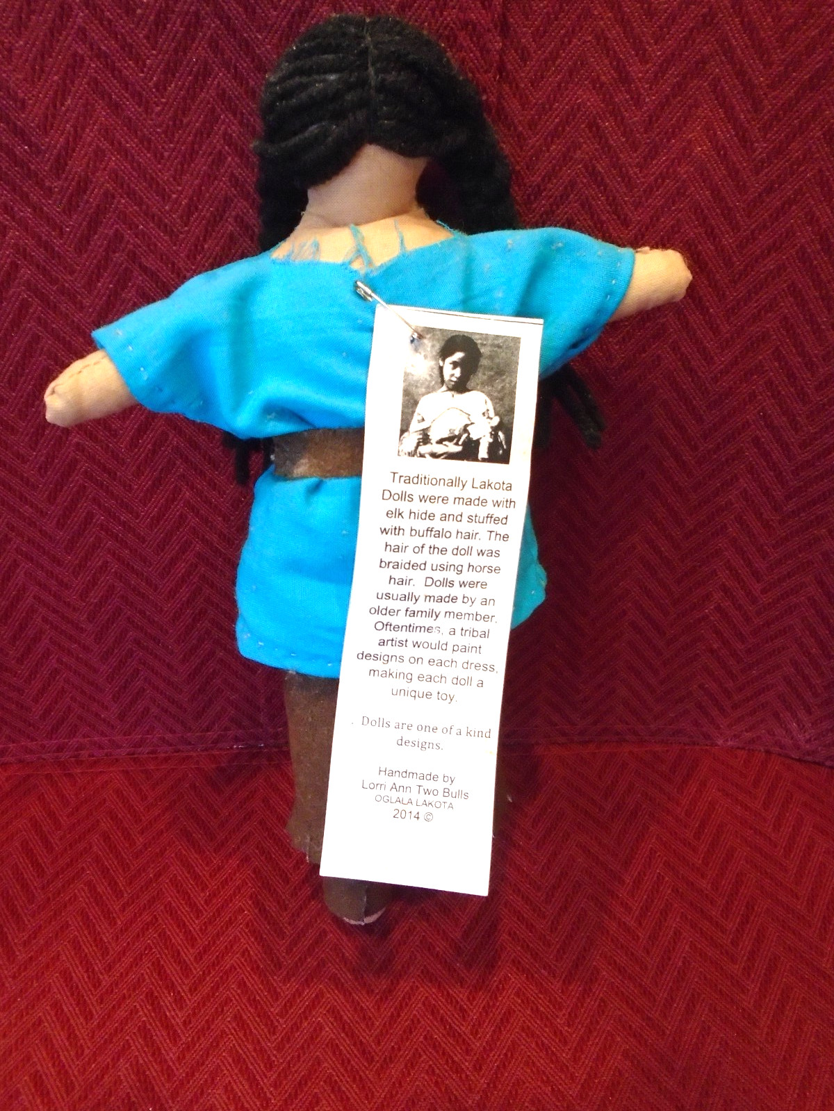 Authentic Native American Lakota Sioux Indian Doll 10" 2014