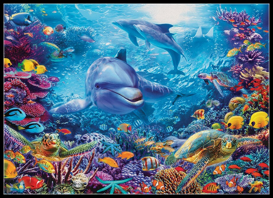 Dolphins at Play - Chart Counted Cross Stitch Patterns Needlework DIY DMC