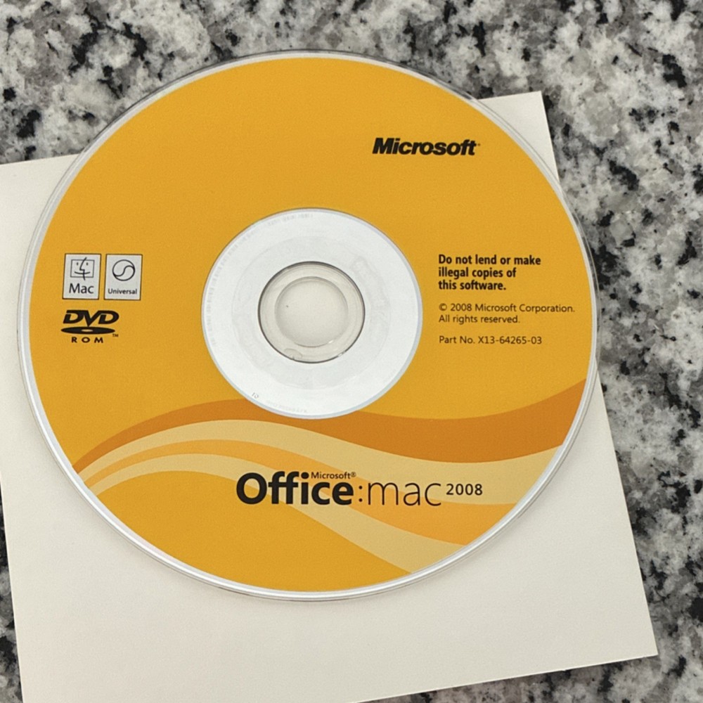 Microsoft Office:mac 2008 (Complete Box Set w/ Product Key)