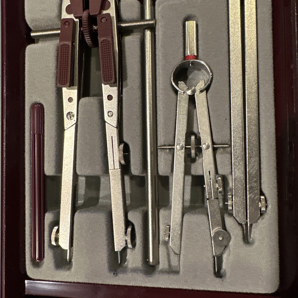 Rotring Drafting Tools Convex 7 pcs Compass Set in Case Germany