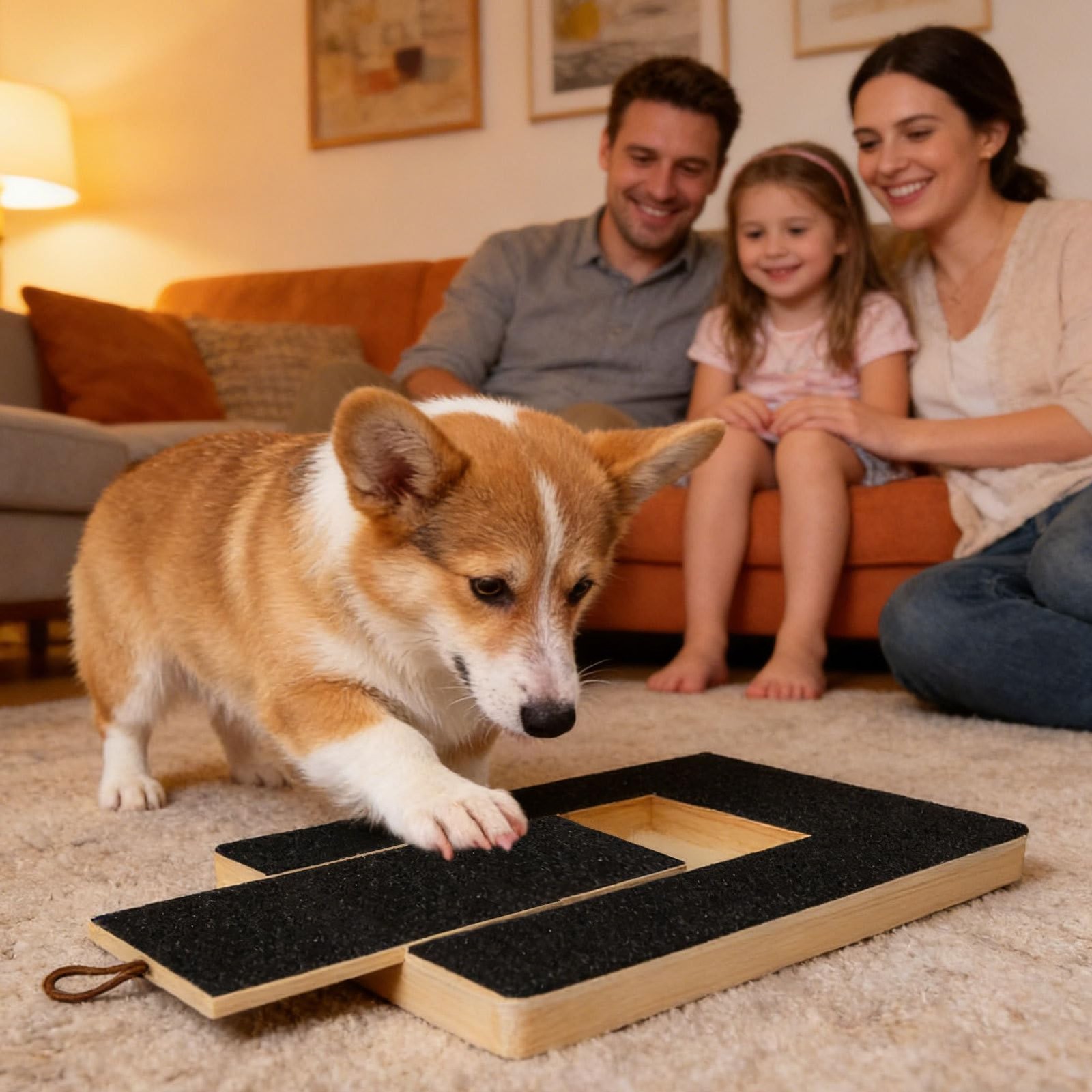 Dog Scratch Board with Treat Box | Calming Nail Trim Pad | Wood Stress Free Dog