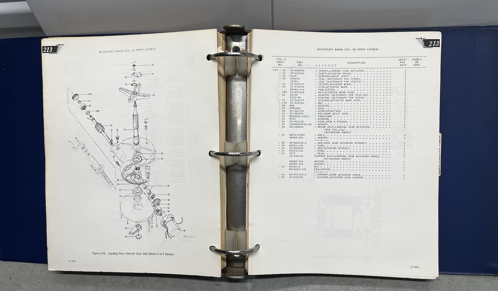 Beechcraft E55, 58 Baron Parts Catalog 58-590000-5 Original