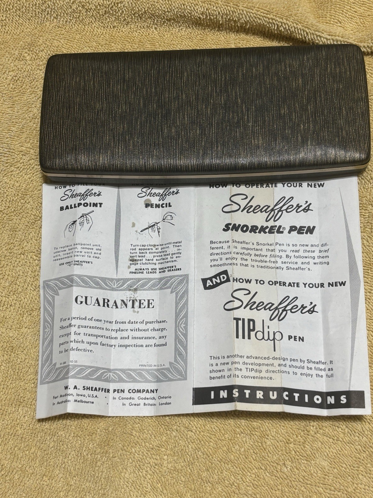 Sheaffer Vintage Snorkel Fountain Pen Mechanical Pencil Periwinkle 14k Nib