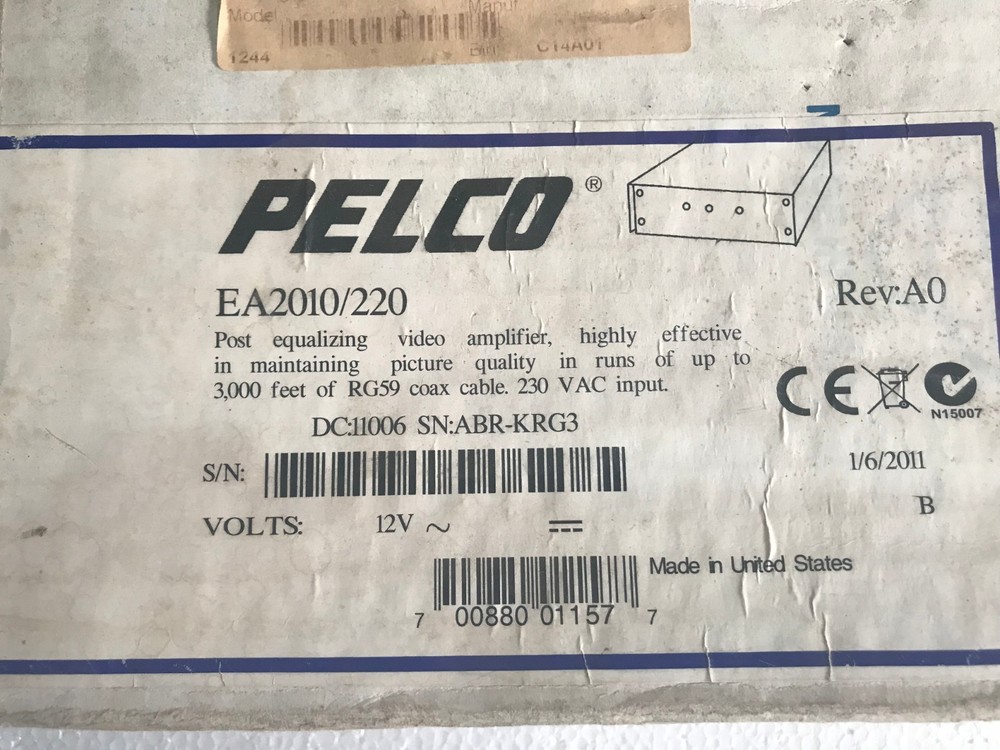 PELCO EA2010/220 Post Equalizing Video Amplifier # NEW