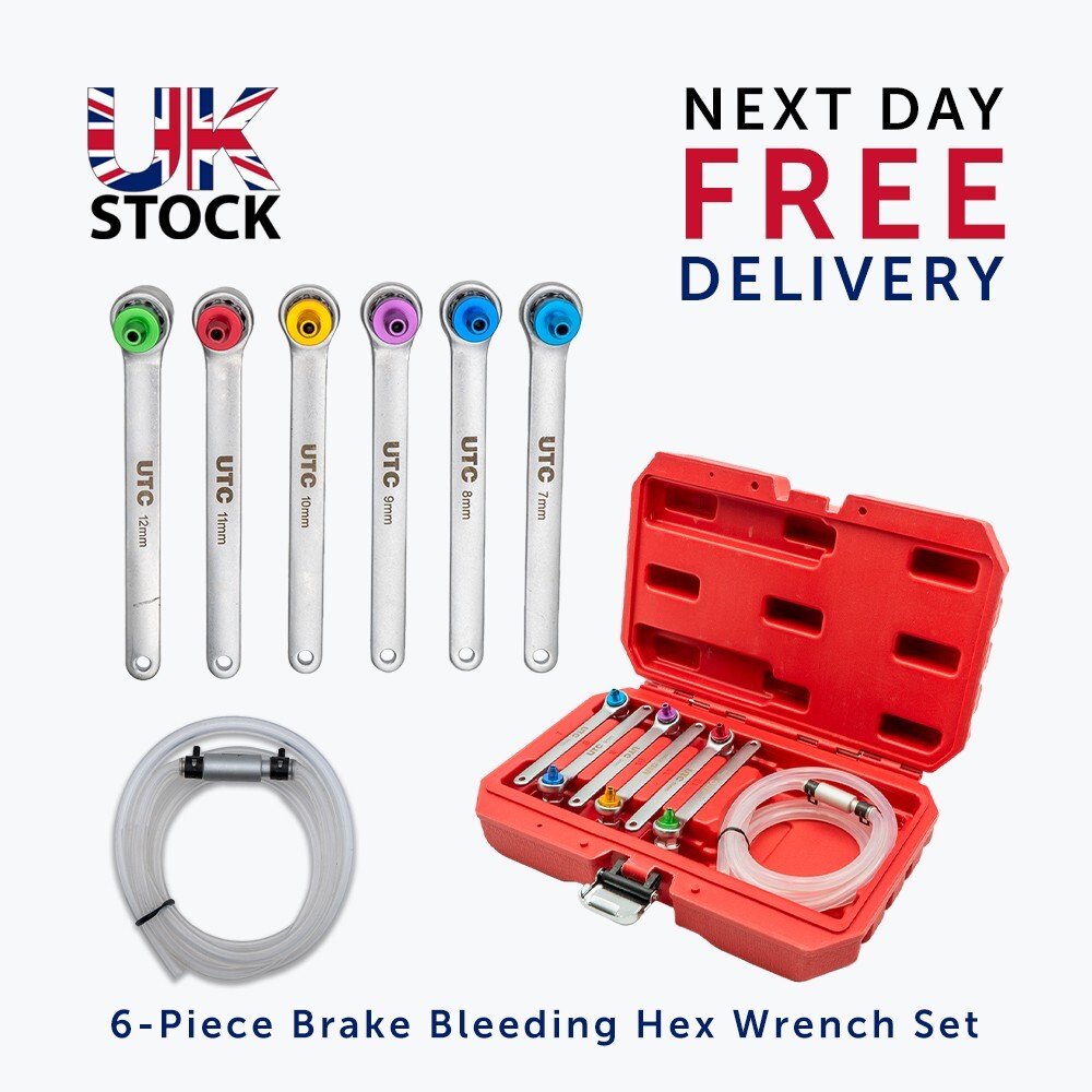 Brake Clutch Bleeding Tool Set Wrench Spanner Set Colour Coded 7mm - 12mm