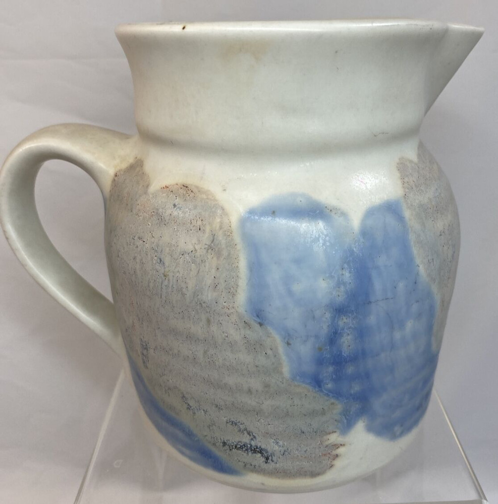 Lovely Ceramic Pottery Pitcher 32oz Marked KS
