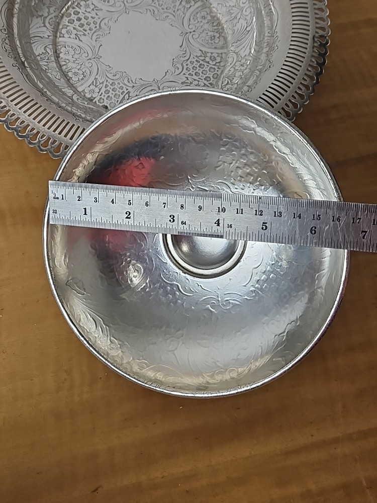 W.B. Mfg Co. Silverplate Lidded and Footed Bowl Pierced Openwork 10"