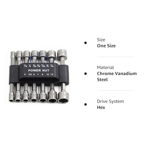 14pcs Power Nuts Driver Drill Bit Tools Set Metric Socket Wrench Screw 1/4''
