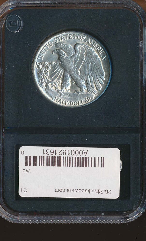 LIBERTY HALF 1945-P - IN NICE HOLDER - SILVER