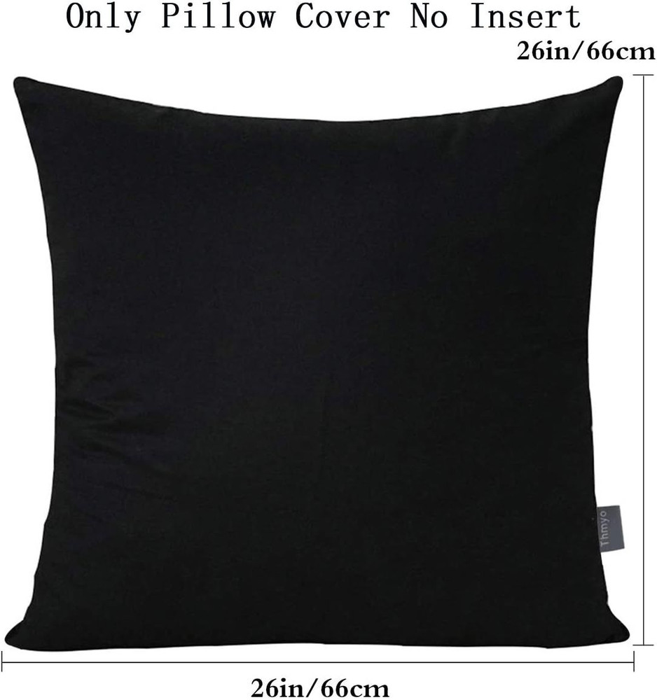 4-Pack 100% Cotton Comfortable Solid Decorative 26x26 inch/ 66x66cm, Black