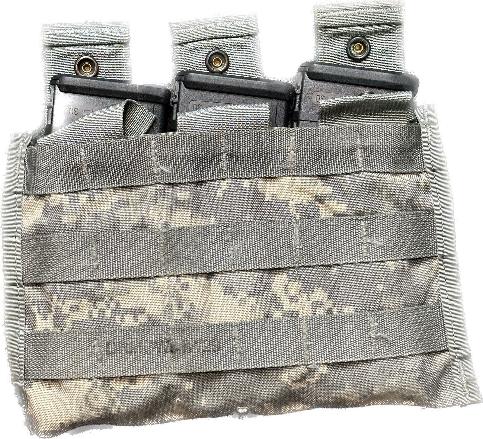 2 Pack USGI Military ACU Triple Mag Pouch Magazine 30 Round ARMY MOLLE EXCELLENT