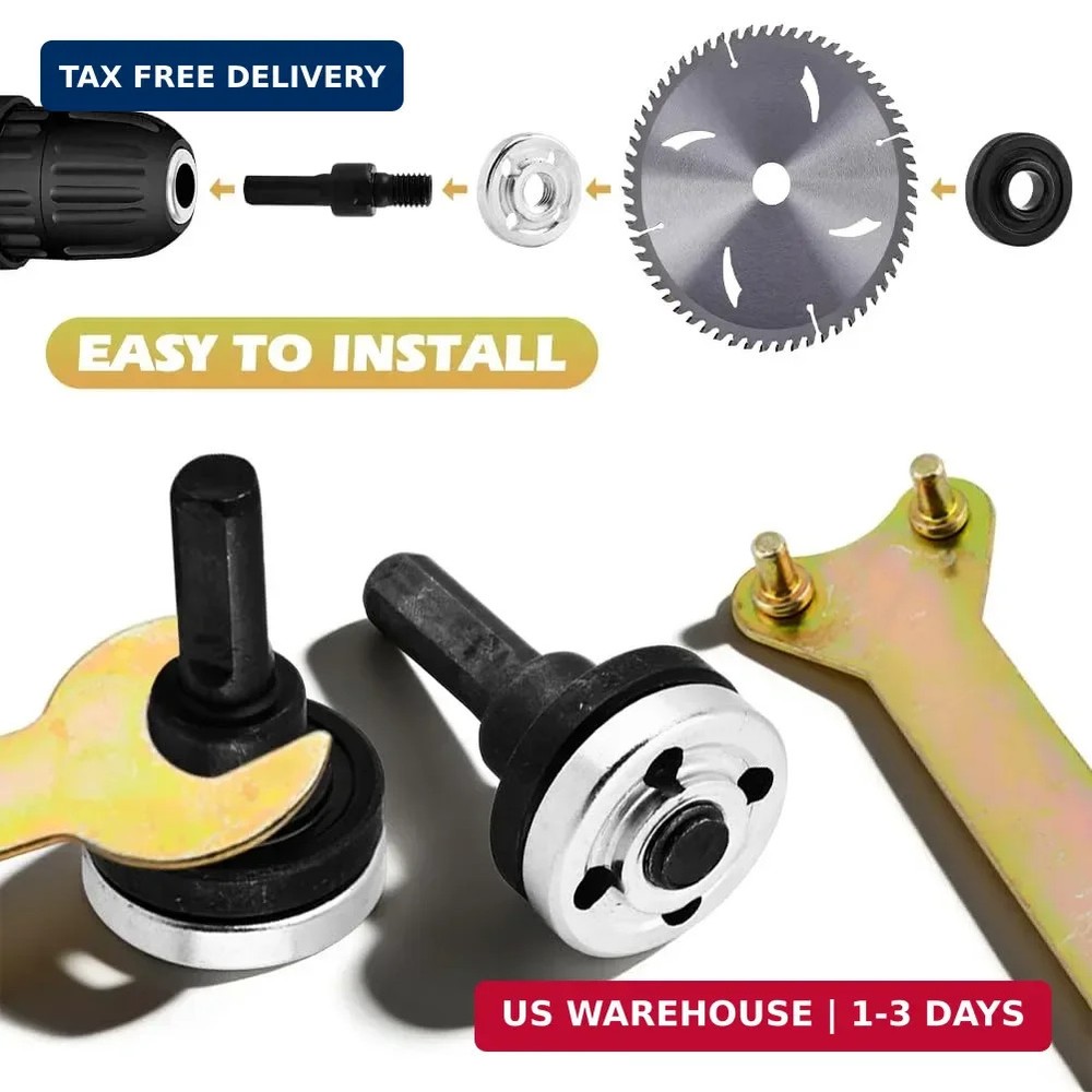 10mm 5Pcs Drill to Angle Grinder Adapter Set – Variable Rod Converter Tool