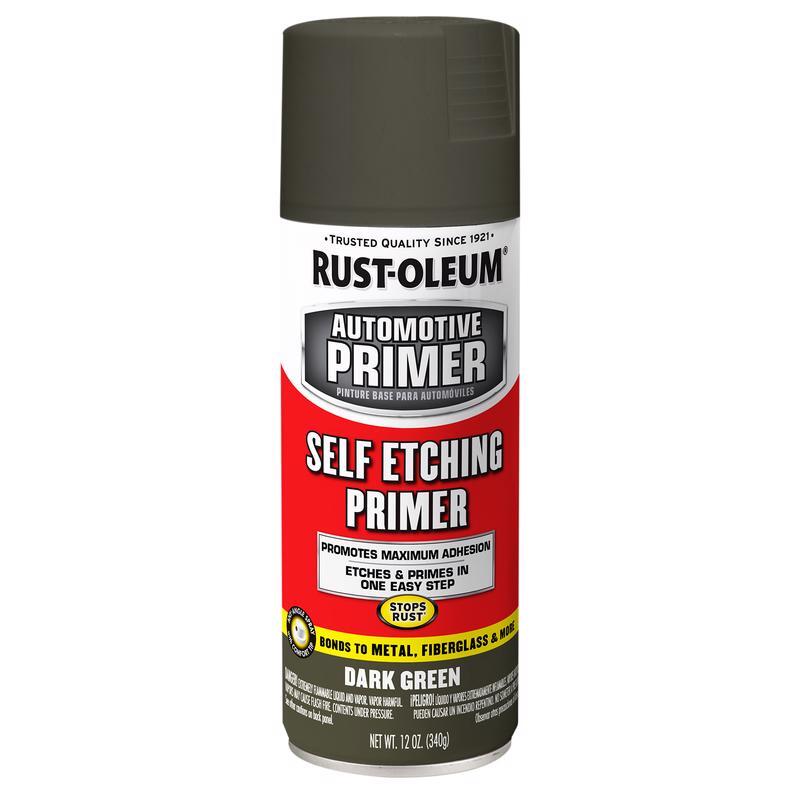 Rust-Oleum 249322 Automotive Dark Green Self-Etching Primer 12 oz. (Pack of 6)