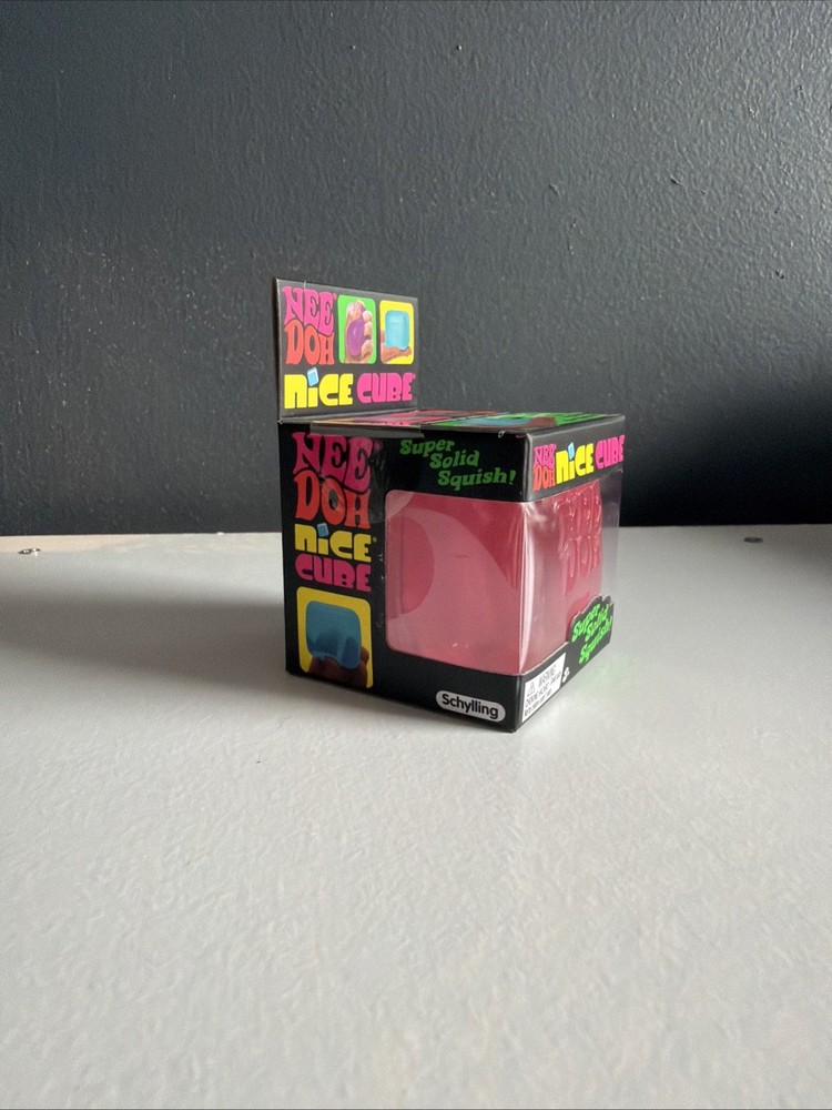 Nee Doh Nice Cubes Ice Cube Toy Fidget Super Solid Squish Pink