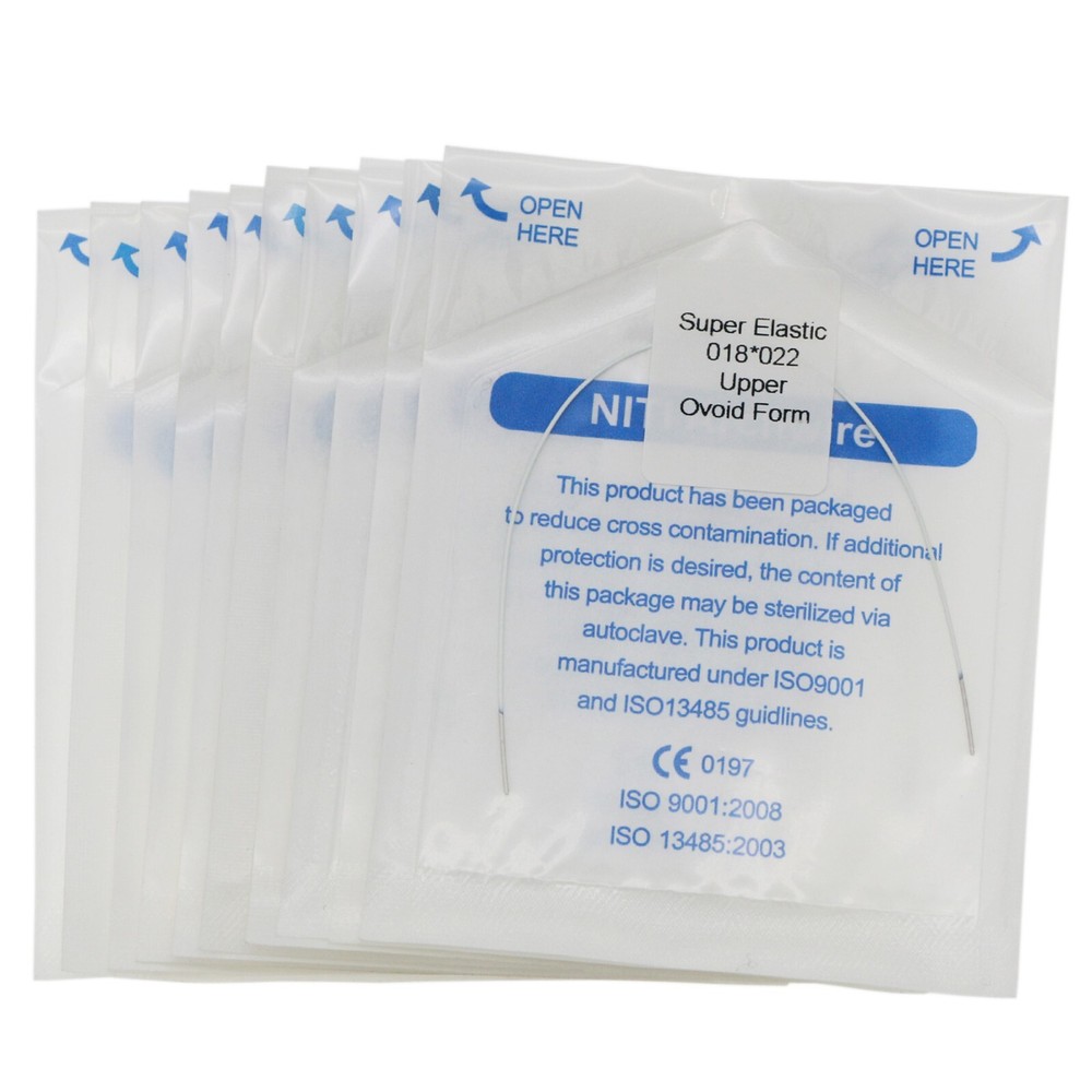10Pcs Dental Orthodontic Arch Wires Super Elastic White Rectangular Ovoid Form