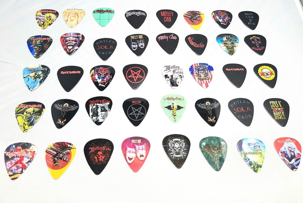 80's Metal Collector 40 Guitar Picks -Motley Crue,Iron, Maiden, Judas Priest,GNR