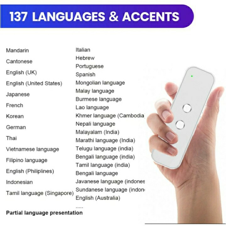 Intelligent Language Translator Tempered Glass 4.2 70+ Languages E8D0