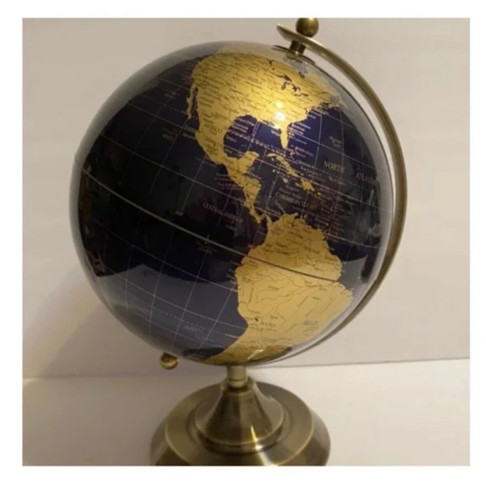 World Globe Learning Earth Map Vintage Geographic Globe w/Stand Desk Decor