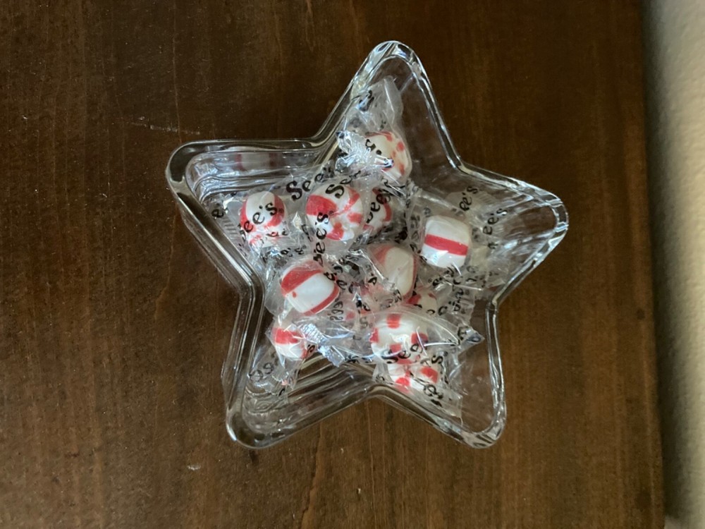 Star Shaped Clear Glass Dish, Candy, Nuts, Snacks