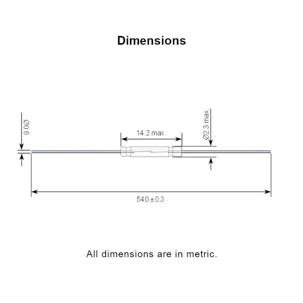 40 X Magnetic Glass Reed Switch 2 x 14 mm Normally Open N/O 2-Pin Low Voltage US