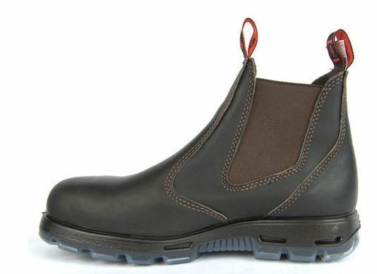 Redback Dark Brown Soft Toe Work Boots UBOK Elastic Sided Bobcat