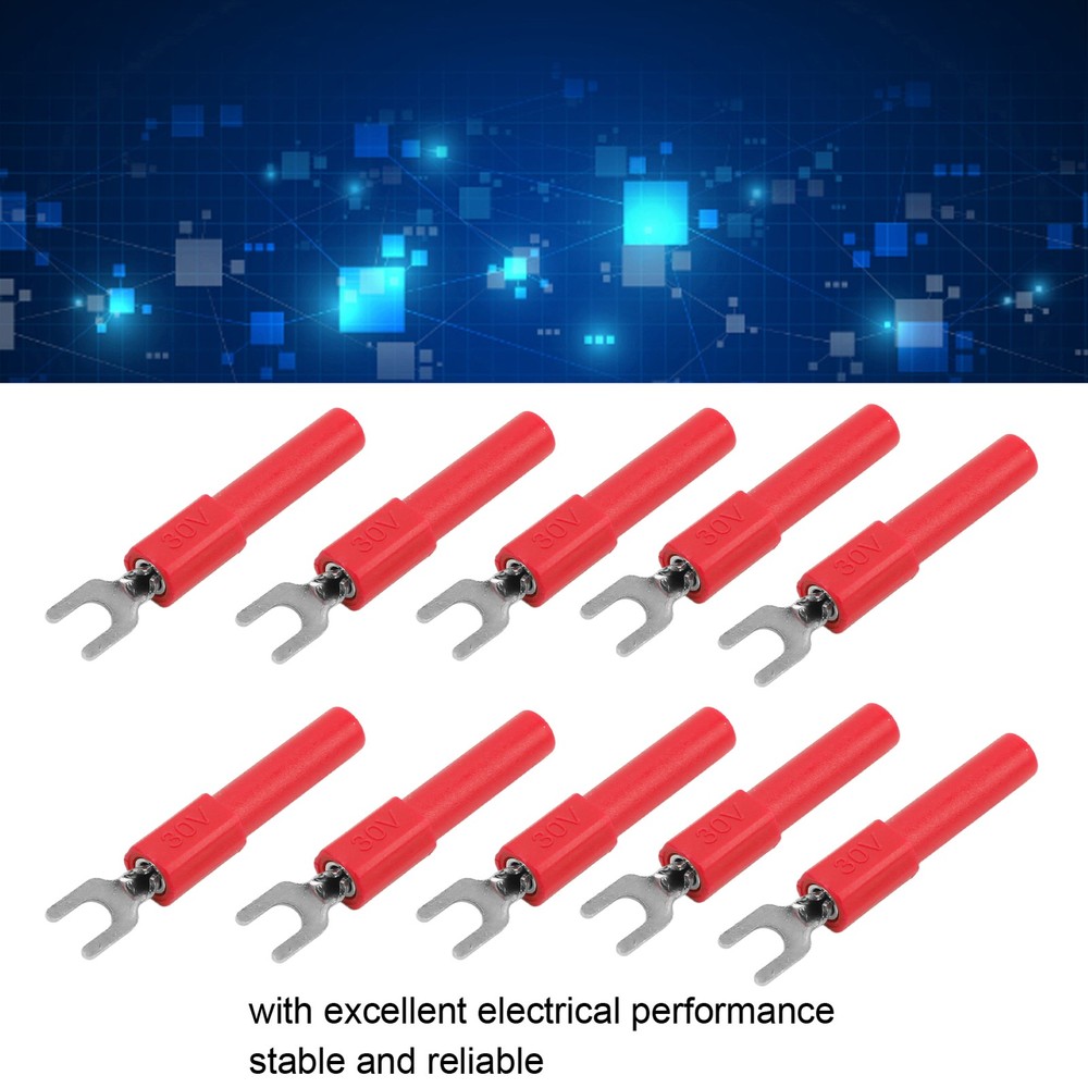 10pcs Fork Spade Wire Connectors High Quality Testing Multimeter Trending↑