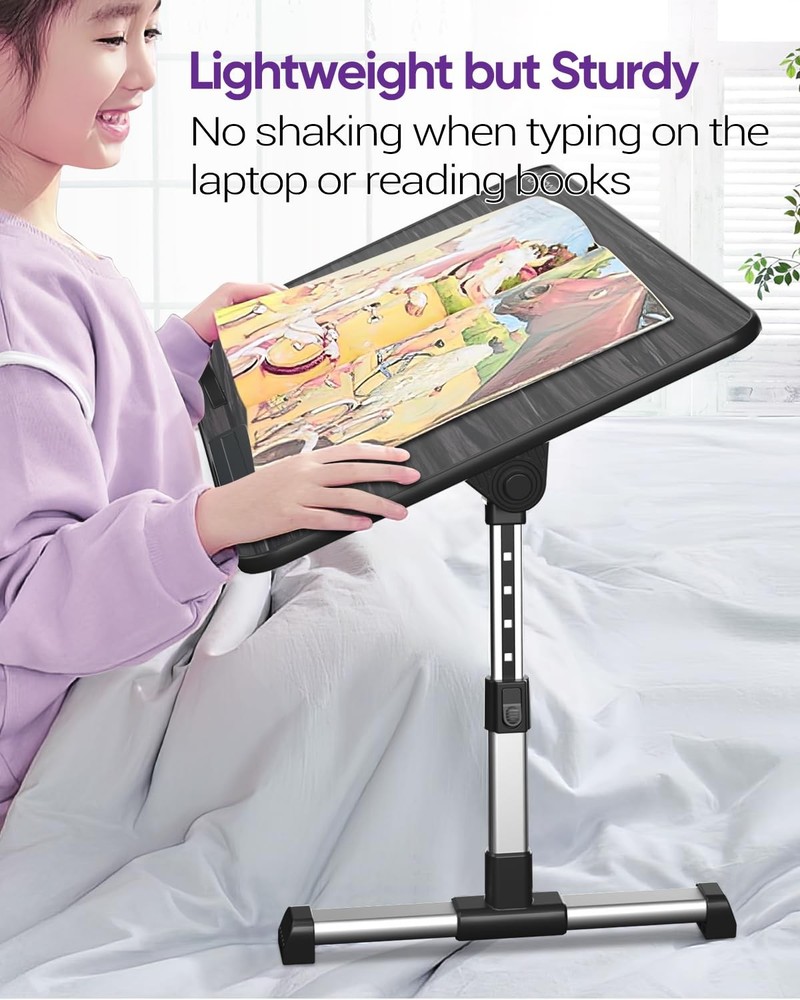 Laptop Bed Tray Table, Height & Angle Adjustable Portable Bed Table,Portable ...