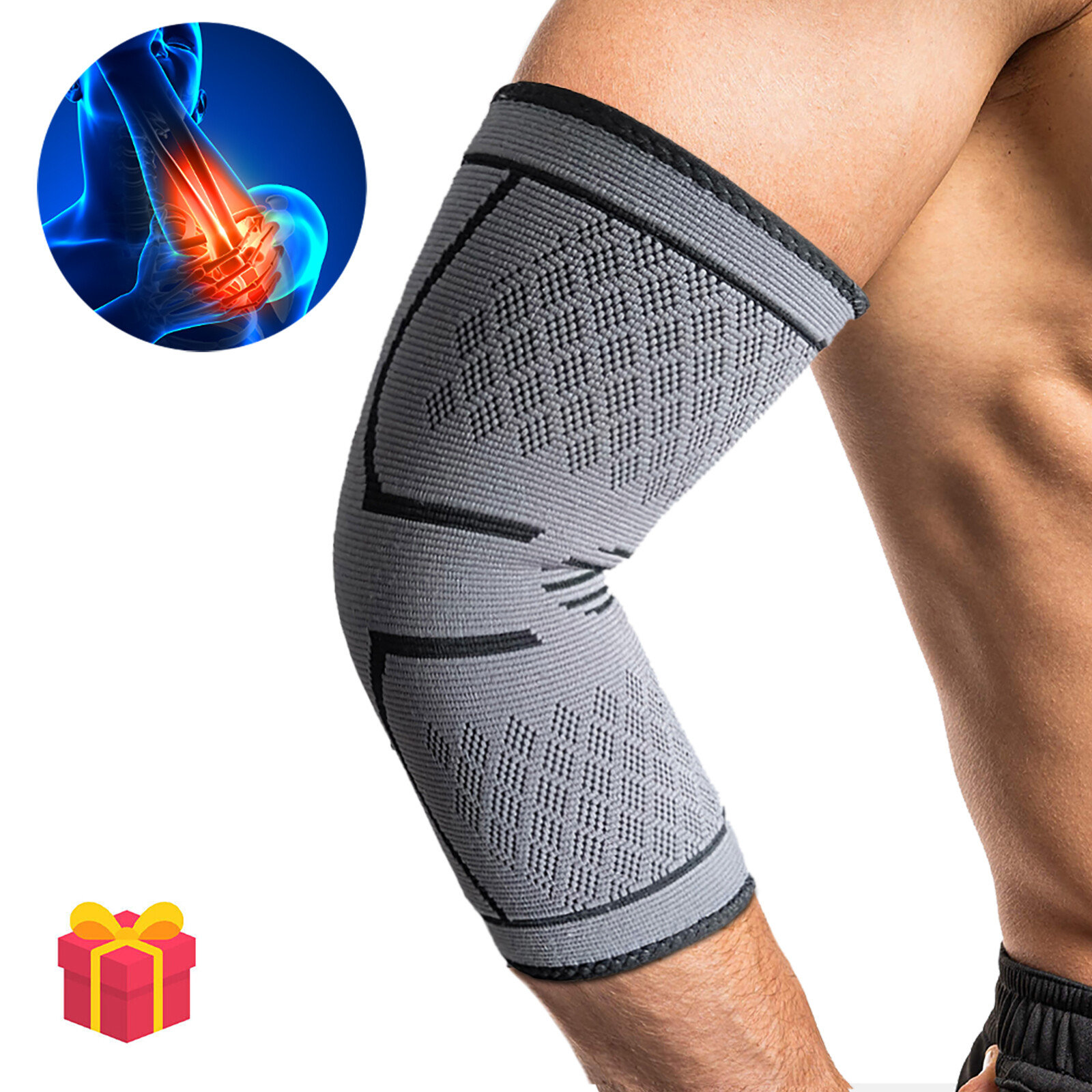 Tennis Elbow Compression Sleeve Brace Weight Lifting Support Joint Pain Relief