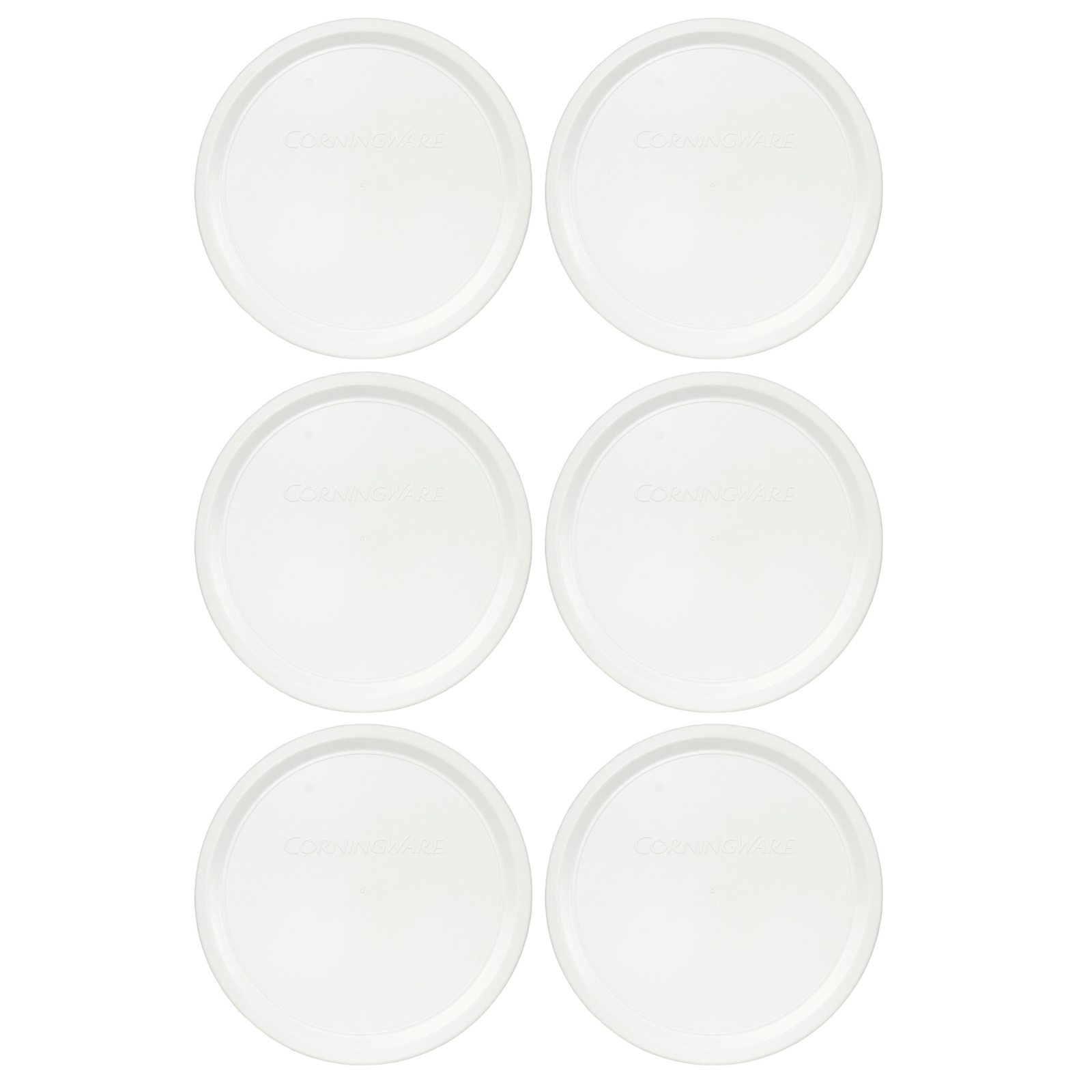 Corningware F24-PC French White Food Storage Replacement Plastic Lid (6-Pack)