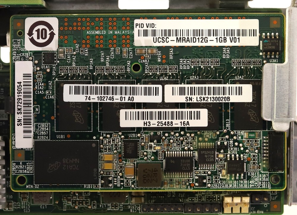 Cisco 12Gb/s 1GB FBWC Cache SAS Modular RAID Controller Card P/N: UCSC-MRAID12G