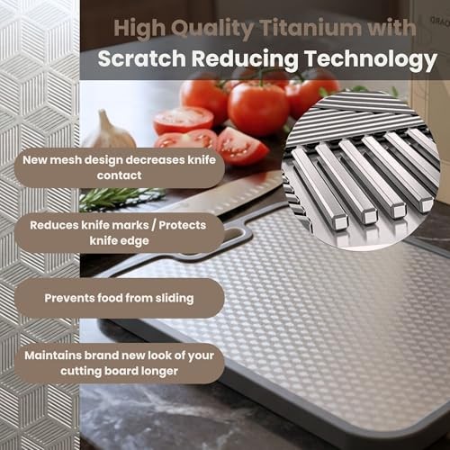 Titanium Cutting Board | Scratch Reduction Mesh | Double-Sided Pure Titanium