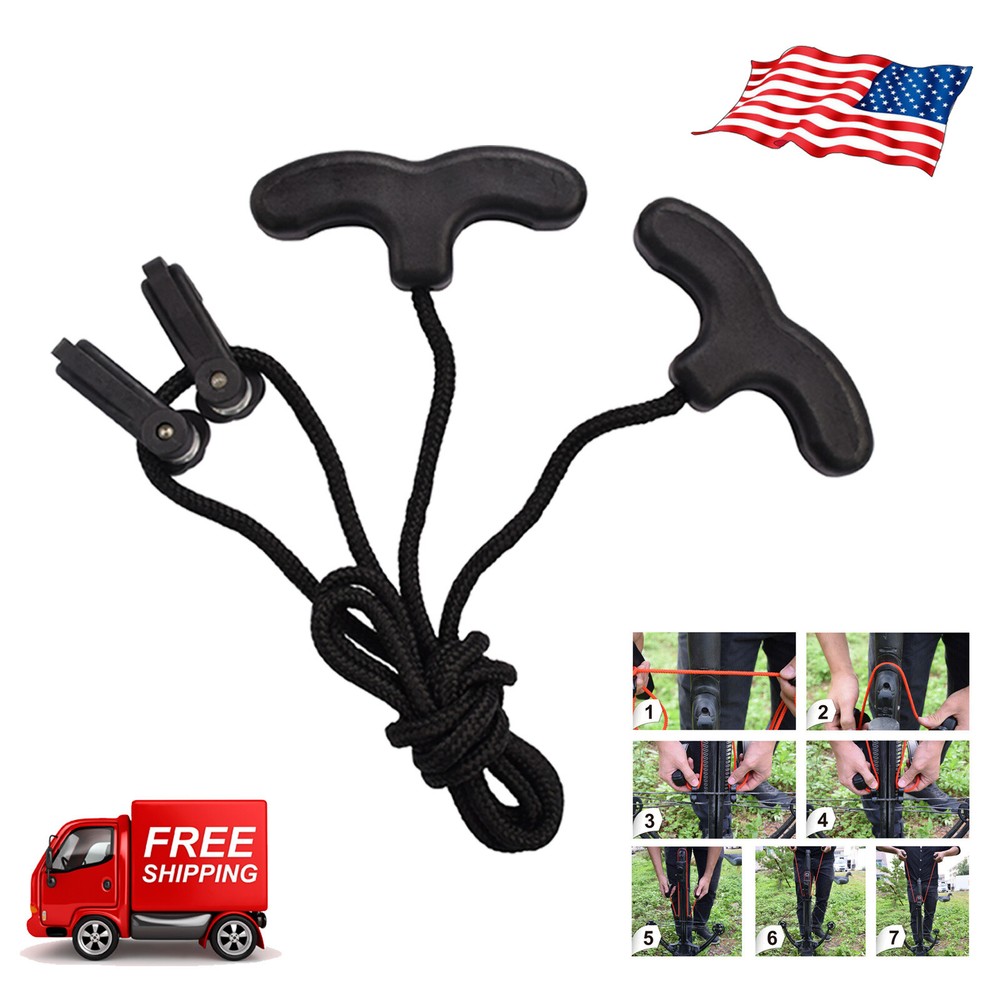 1X Crossbow Rope Cocking Device Double Handle Bow String Cocking Accessories NEW