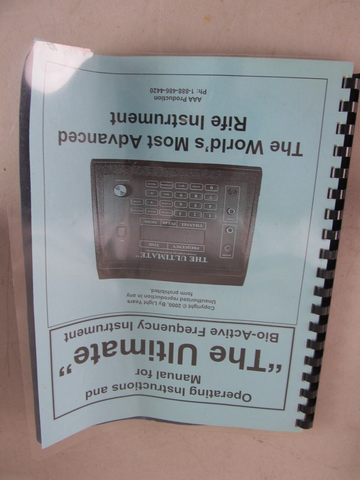 The Ultimate Bio-Active Frequency Instrument Advanced Rife w/ Probes, Manual