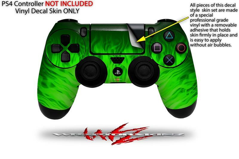 Skin for Playstation 4 Sony PS4 Controller Fire Green