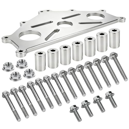 Engine Stand Adapter Plate Compatible with Chevy LS1 LS2 LS3 LS6 Duramax Silver