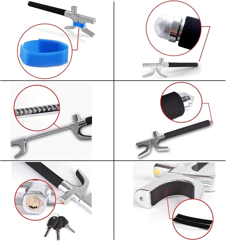Universal Fit Steering Lock for Ultimate Vehicle Security & Emergency Escape