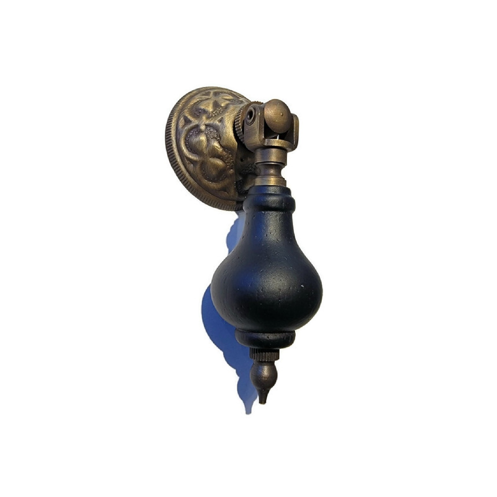 Drawer Pull - ​Eastlake Victorian Style Antiqued Brass with Black knob