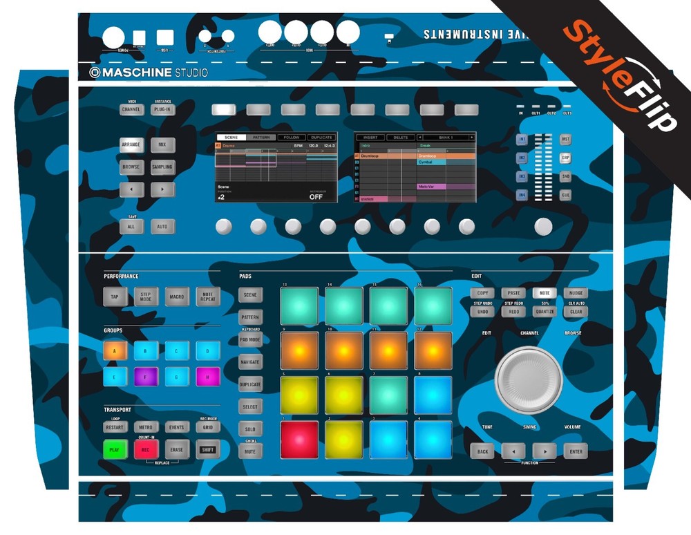 Native Instuments Studio | Blue Camo | Protective Decal | StyleFlip Skins
