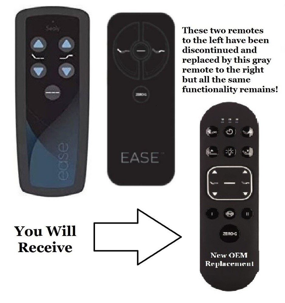 Replacement Remote Compatible with the Sealy Ease Bed Base (New Black Version)