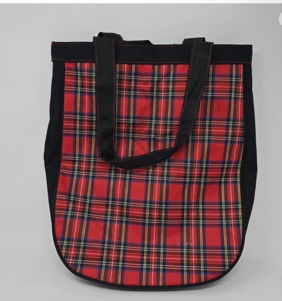 Disney Winnie the Pooh Embroidered Red Plaid Carry All Vintage Tote Bag