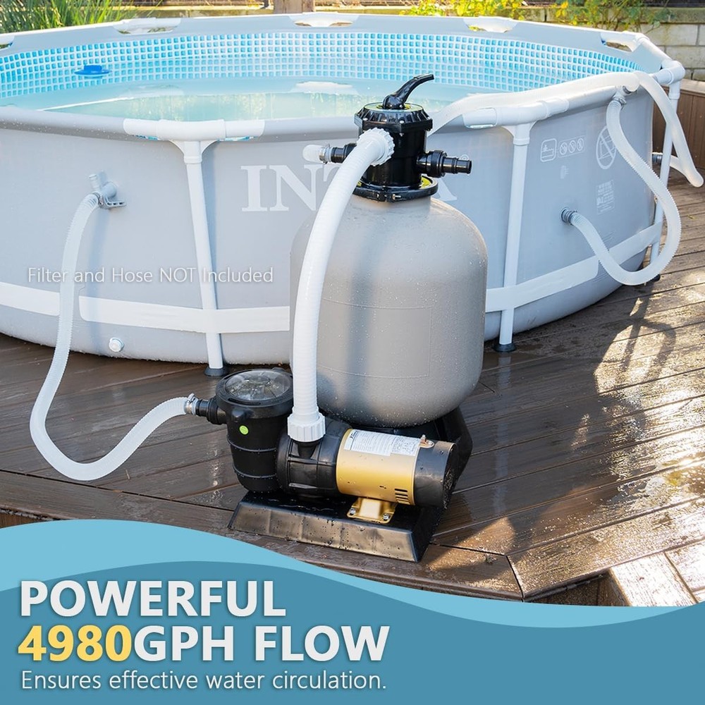1.5HP Variable Speed Above Ground Pool Pump 2-Speed High Flow Serviceable