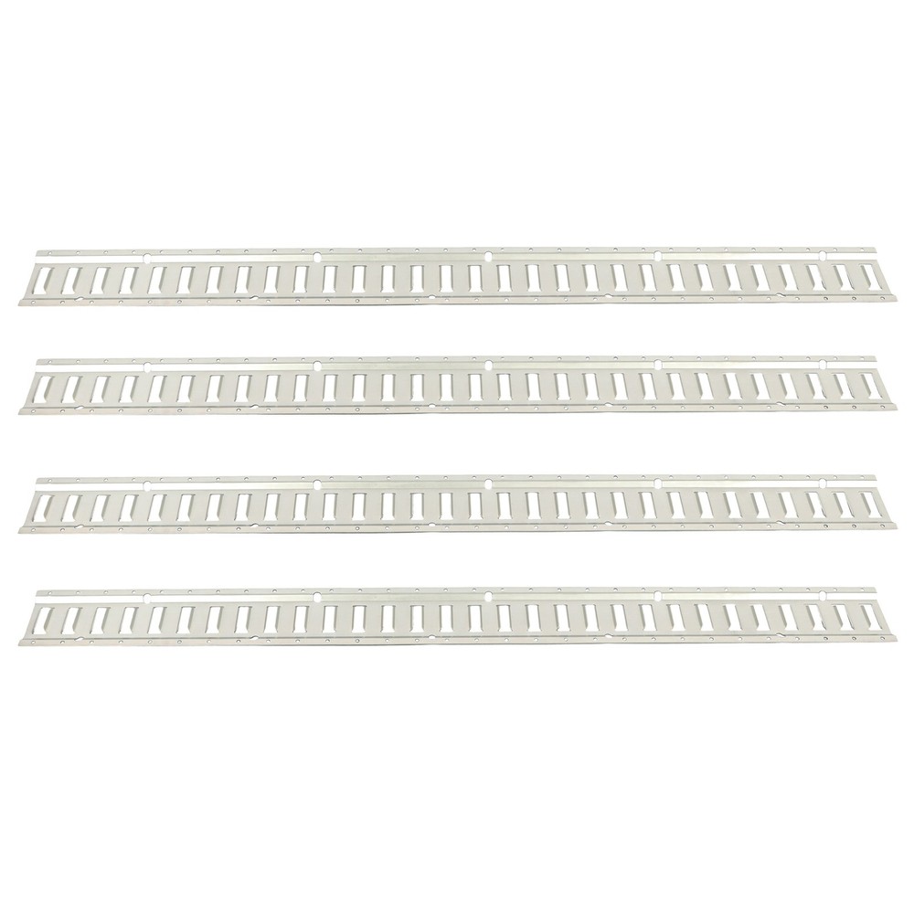 E Track Tie Down Rail Kit Silver Galvanized Carbon Steel Replacement Durable 4pc