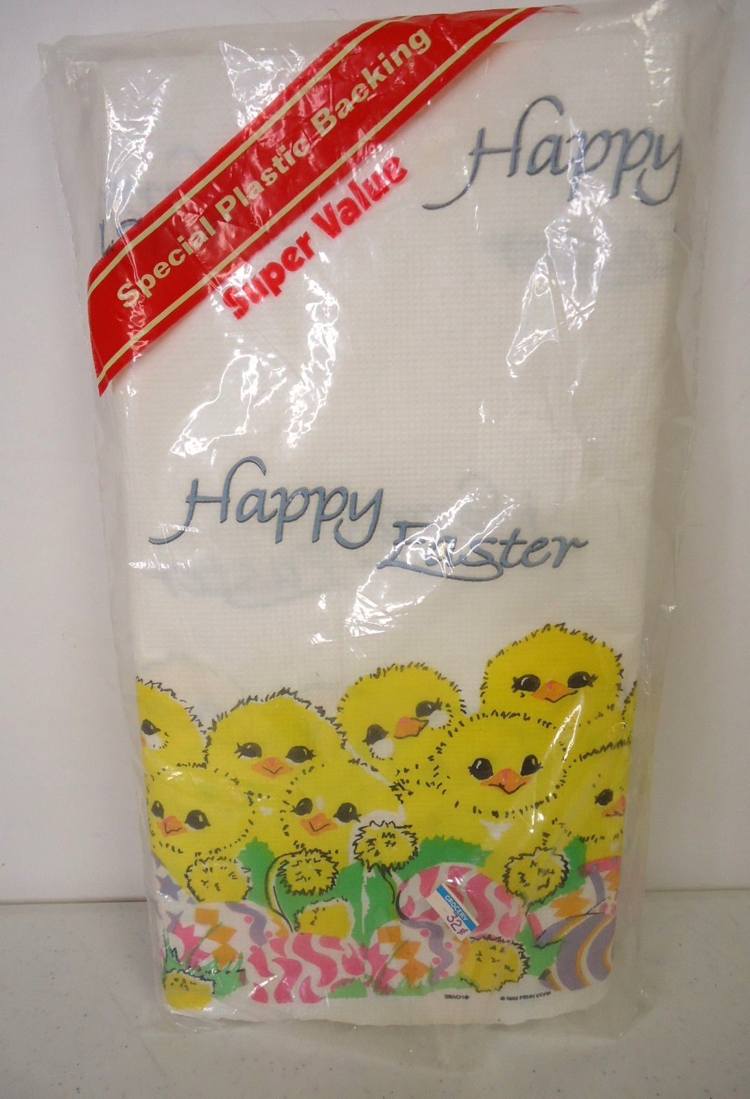 Vintage Beach Easter Chicks and Easter Eggs Paper Tablecloth 54 x 96