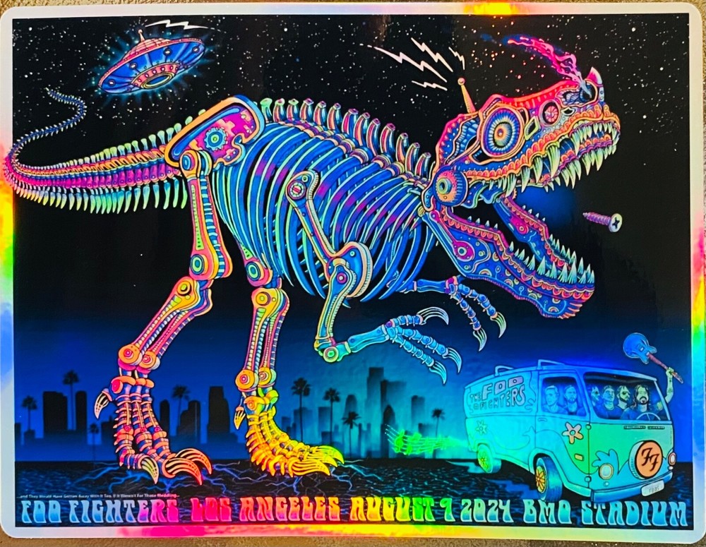 FOO FIGHTERS LOS ANGELES STICKER/POSTER AUGUST 9TH 2024